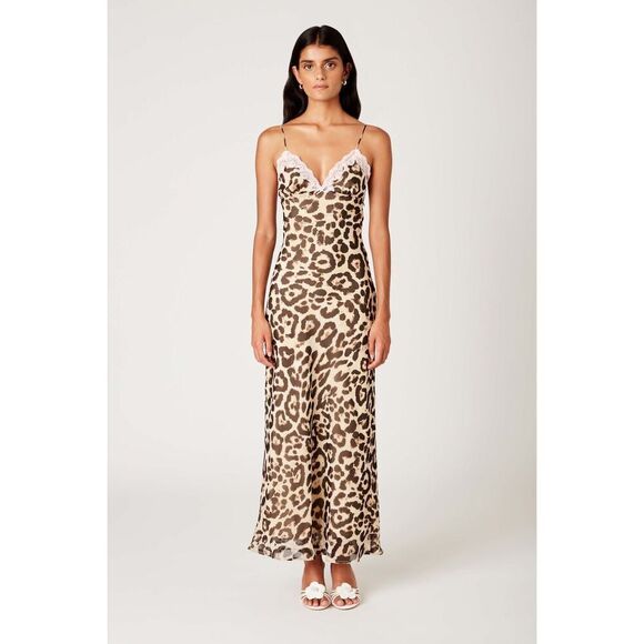 NIA JASMINE DRESS - Leopard print chiffon  Brunch Wine Tasting size S NWT$108 - Picture 2 of 6